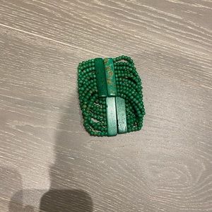 Green beaded multi strand bracelet